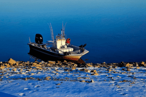 small fishing boat on beaver lake